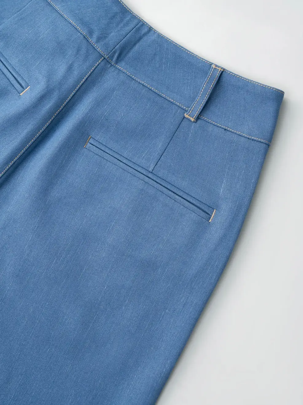 Quần Âu Nữ Suông Giả Denim Cá Tính - Xanh nhạt - S