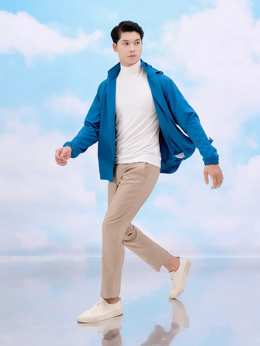 Áo khoác gió nam trượt nước thông minh - Xanh than - M