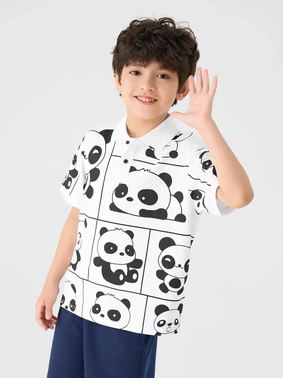 Áo Polo Trẻ Em In Tràn - Trắng - 2-3