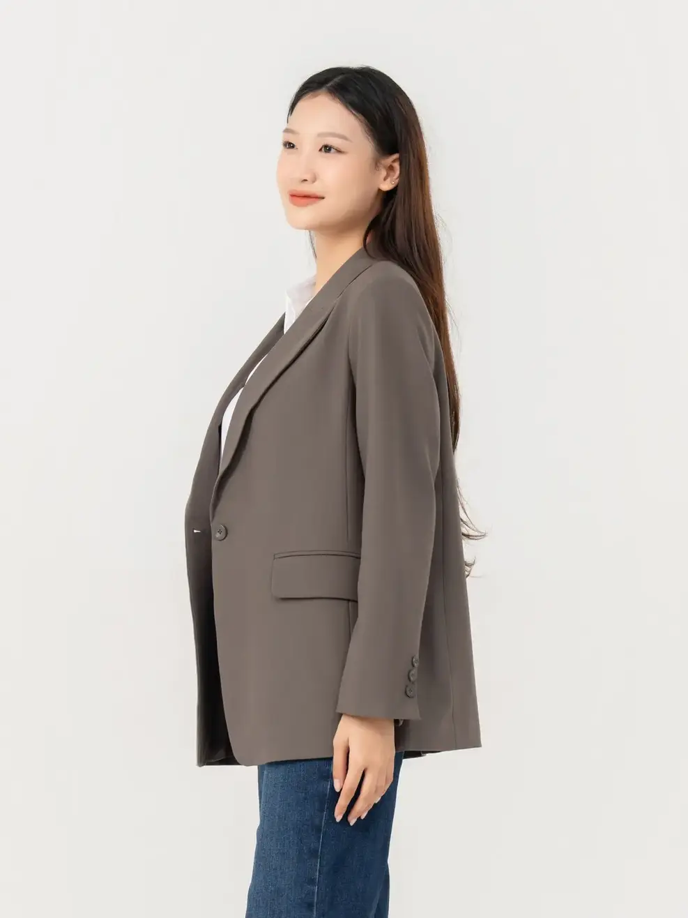 Vest Nữ Dáng Blazer Túi Cơi - Nâu đậm - S