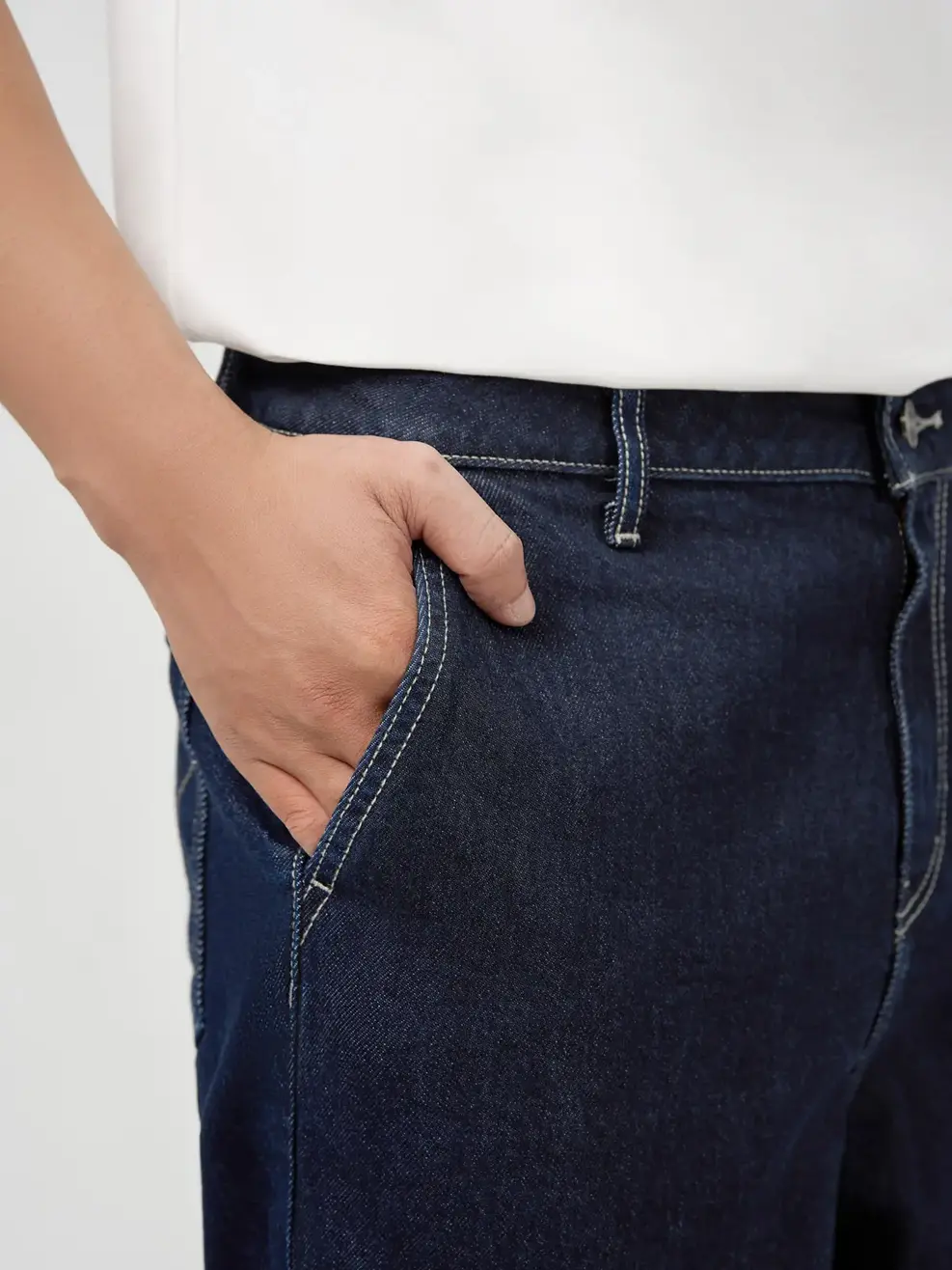 Quần Jeans Nam Baggy Raw Denim - Màu chàm 001 - 28