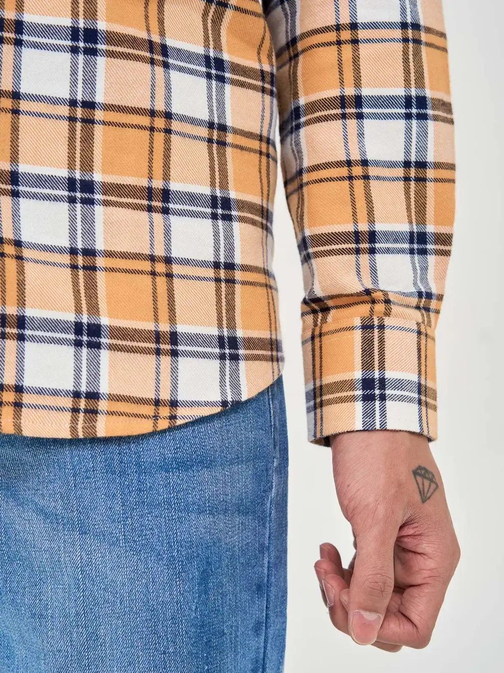 Sơ Mi Dài Tay Nam Kẻ Caro - Kẻ vàng - M