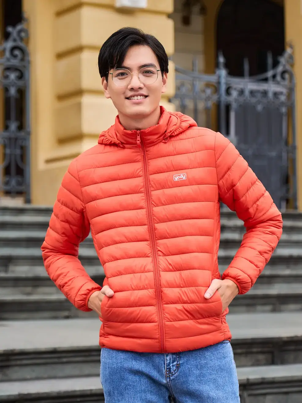 Áo phao nam Yody siêu nhẹ - Cam - M