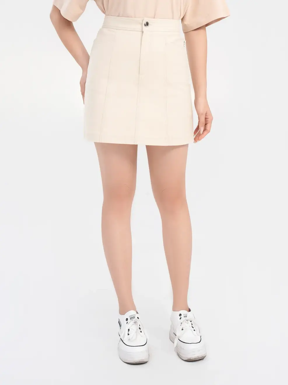 Chân Váy Nữ Dáng A - Kem - S