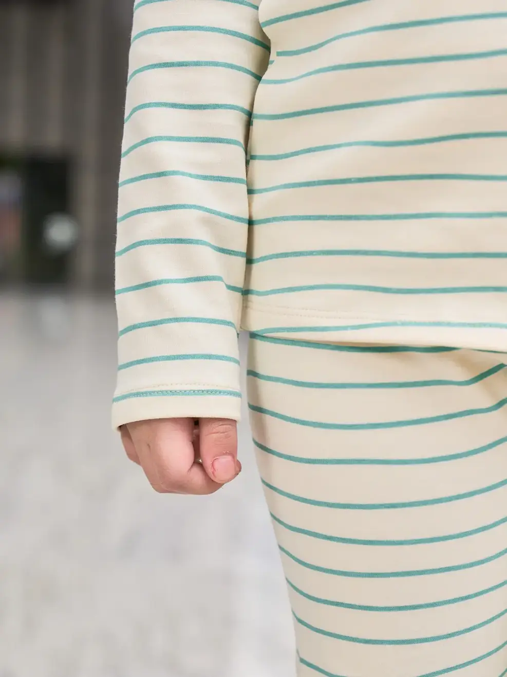 Bộ đồ kid kẻ gợn sóng - Kẻ be - 6