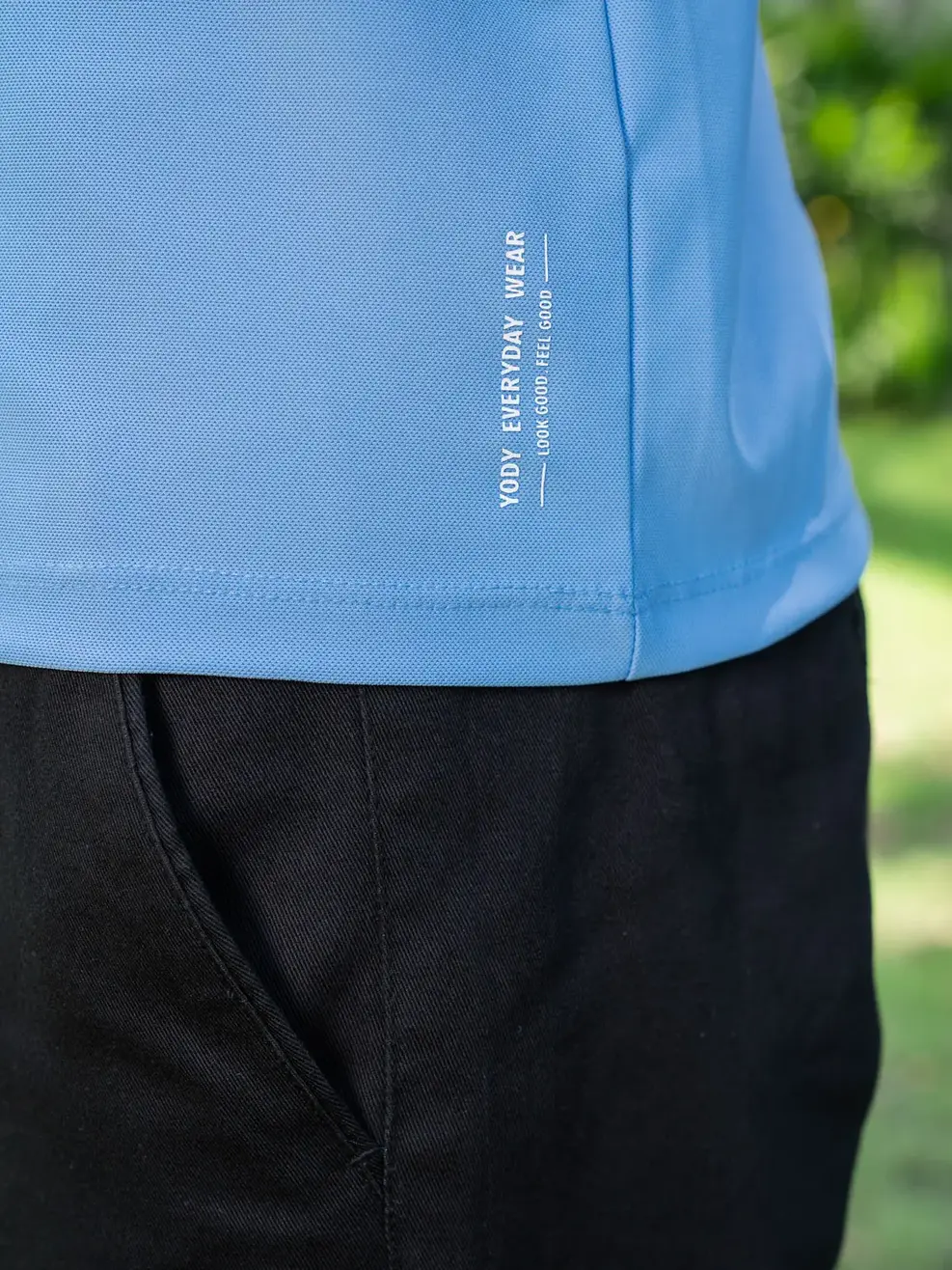 Áo polo nam airycool phối nẹp - Xanh lơ - L