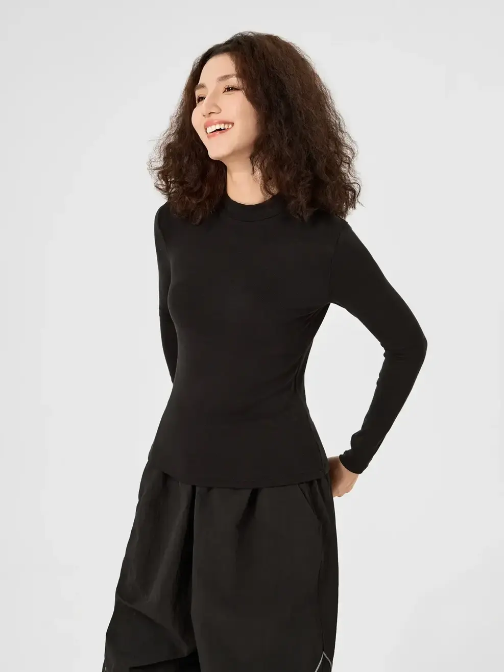 Áo Body Giữ Nhiệt Nữ Cổ 3cm(atn7007) - ĐEN 002 - S