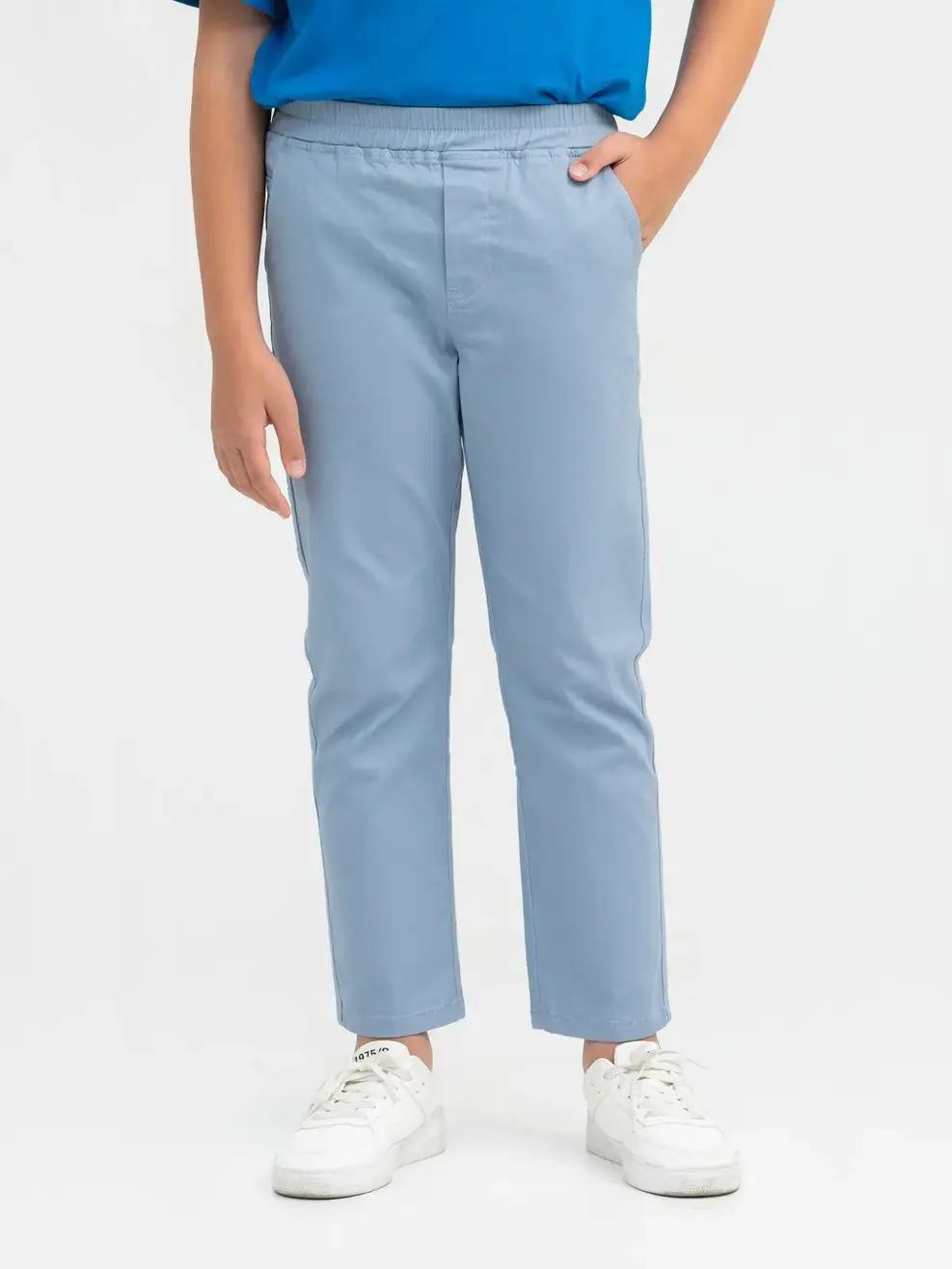 Quần Jeans Kid Khaki Suông Túi Ốp - Xanh lơ - 6