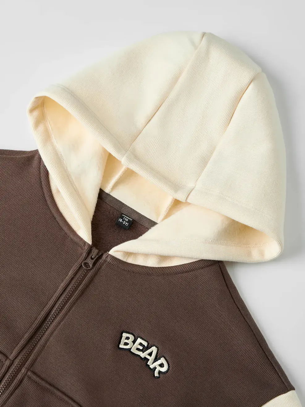 Áo Nỉ Mũ Kéo Khoá Bear - NÂU 093 - 104