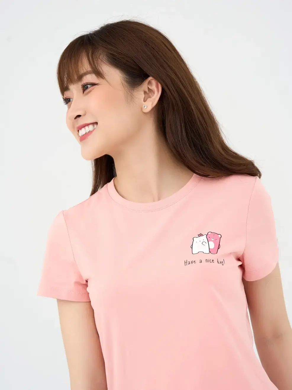 Đồ Bộ Nữ Lửng In Gấu Cotton 95/5 - Hồng - S