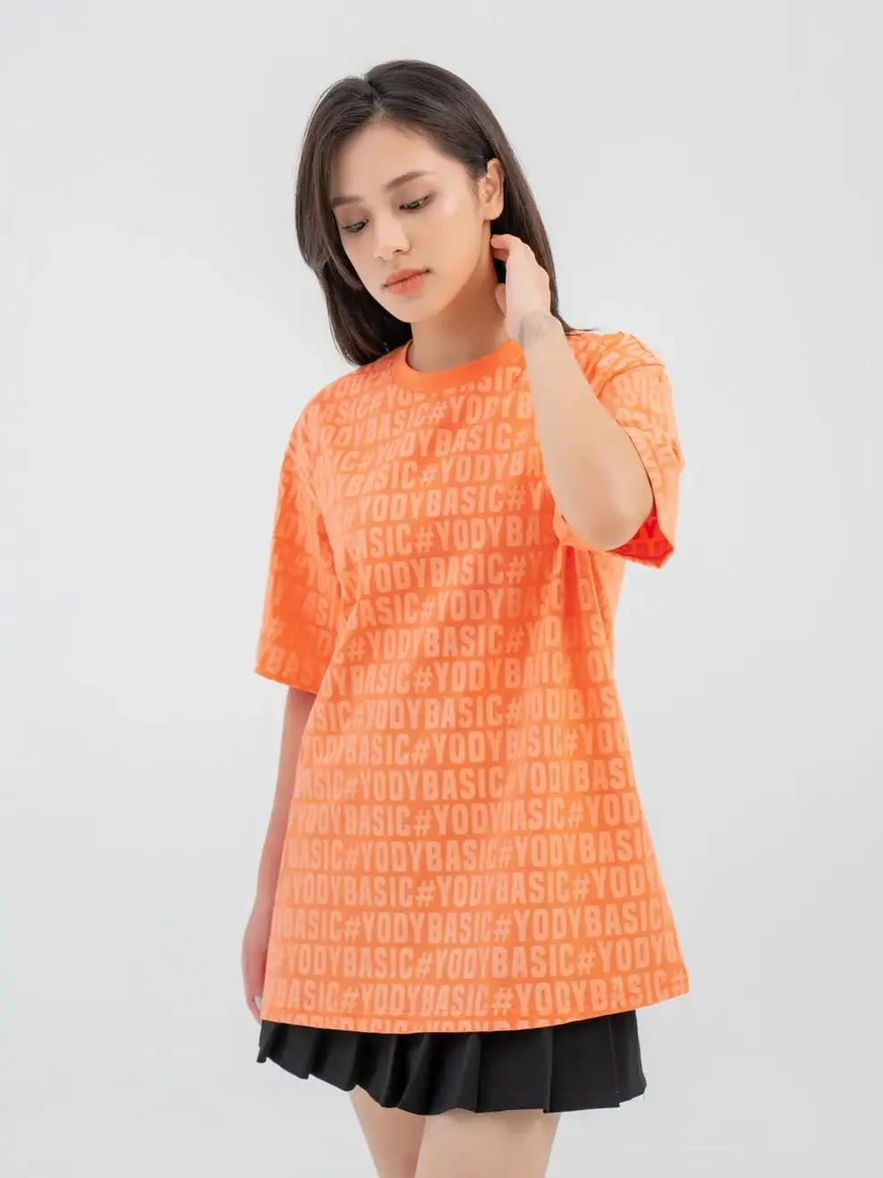 T-shirt Nữ In Tràn Cotton Usa - Cam - S