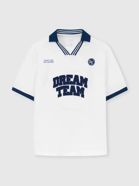 Áo Polo Nam Relax Dreamteam Cổ V Bo Kẻ