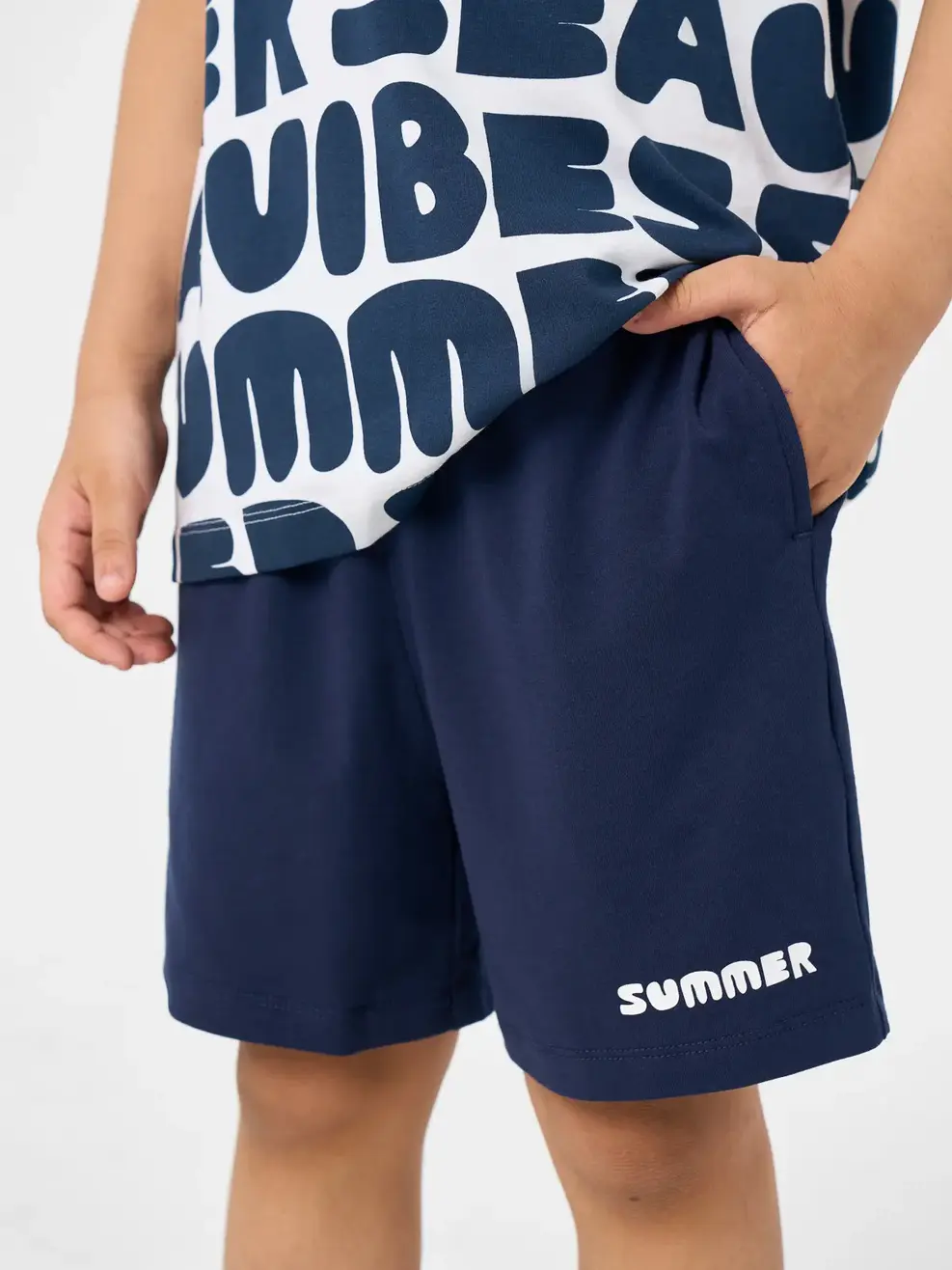 Bộ Đồ Bé Trai Summer - Hoạ Tiết Tím Than 138 - 110