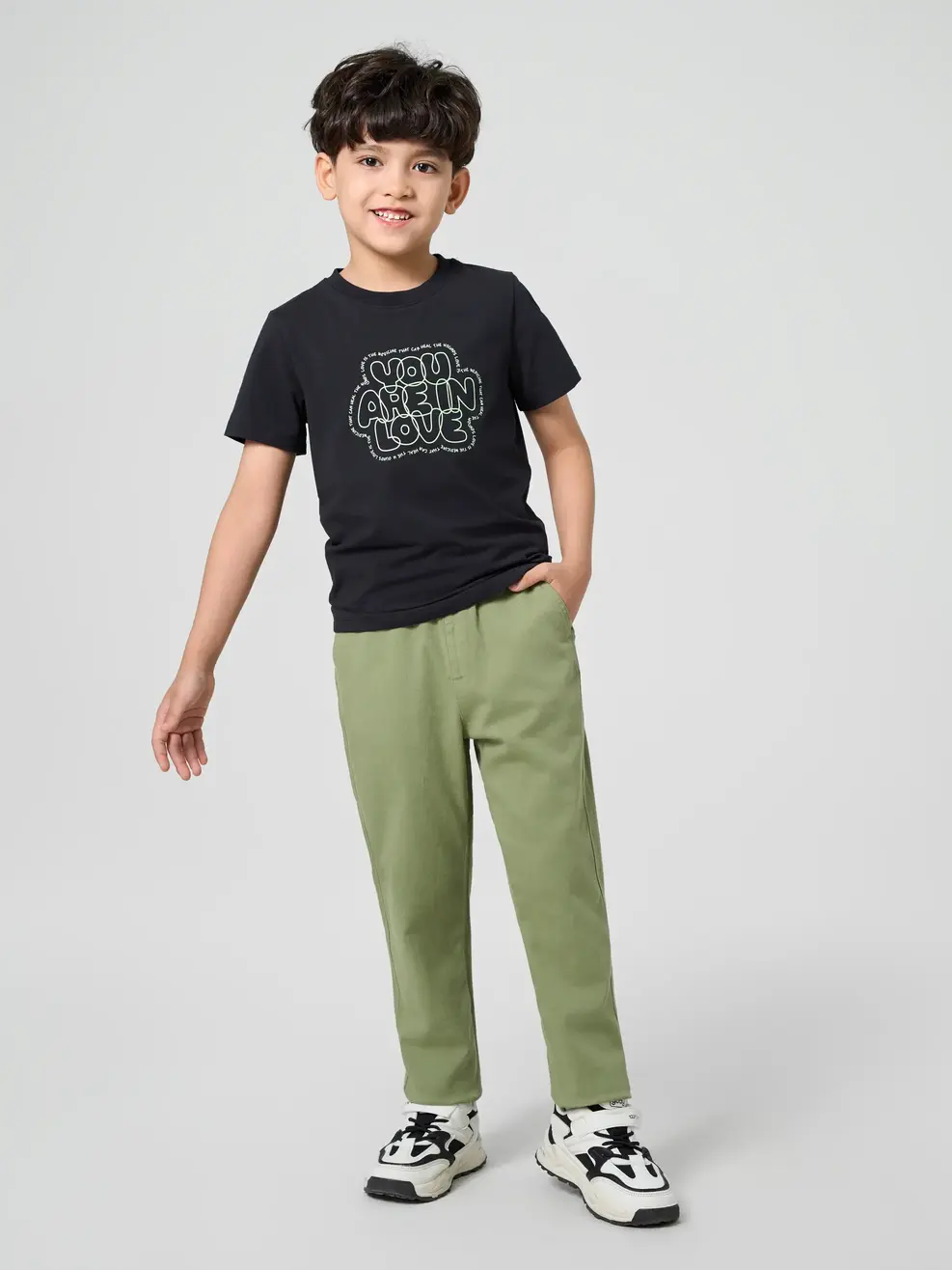 Quần Kaki Kid Baggy - Xanh - 4-5