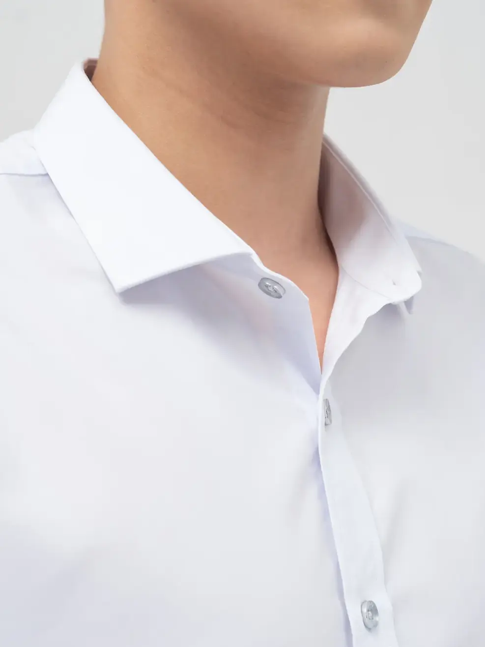 Sơ mi nến cộc tay slim - Trắng tinh - XL