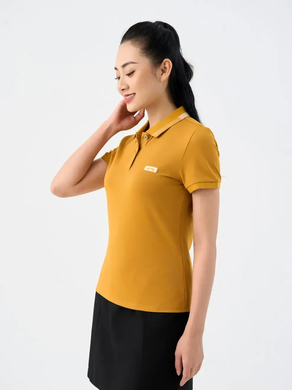 Áo Polo Nữ Mắt Chim Phối Bo-APN3340 - VÀNG 042 - 2XL
