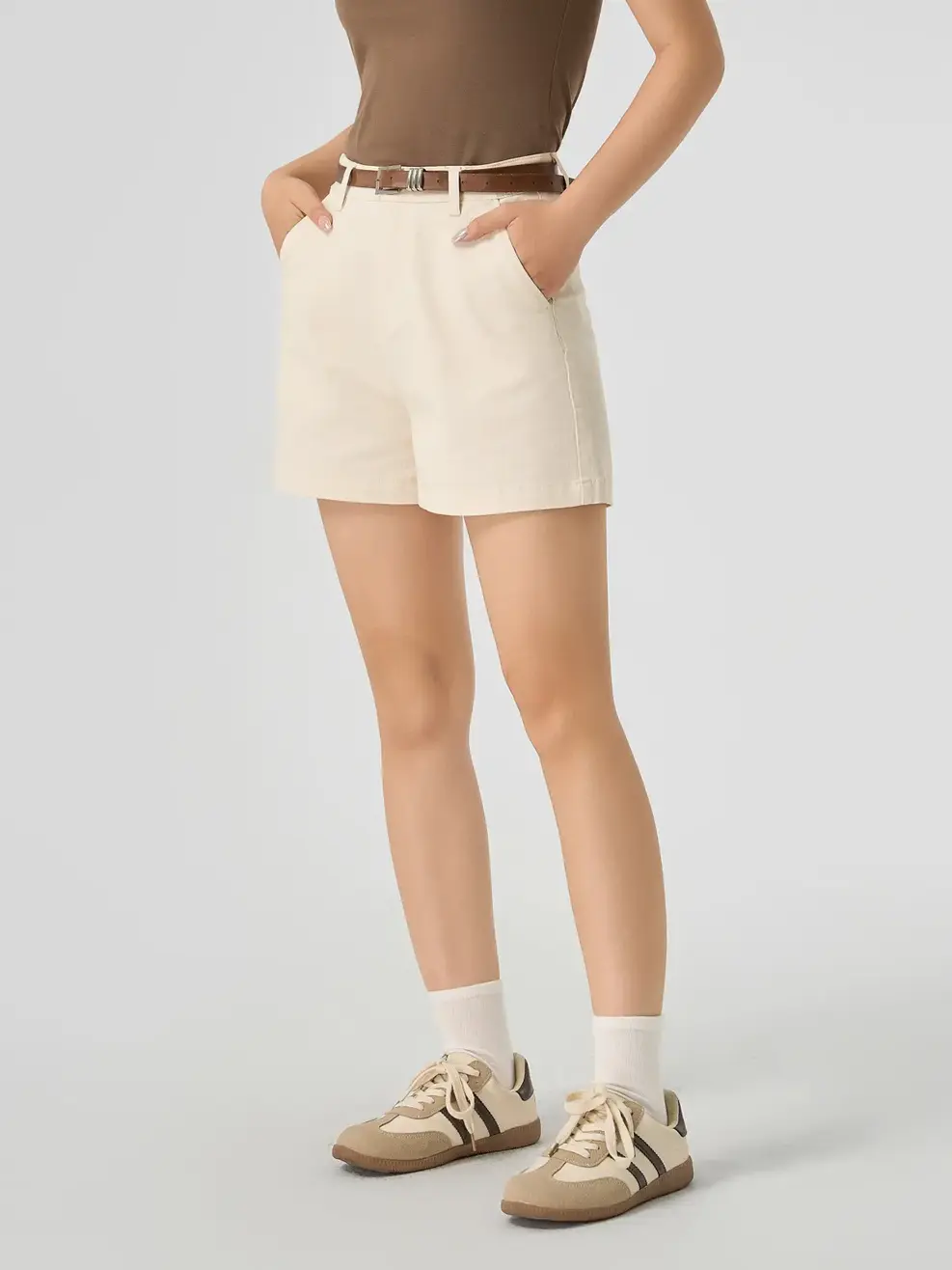Quần Shorts Khaki Suông Trơn (SJN4022) - Be 009 - 25
