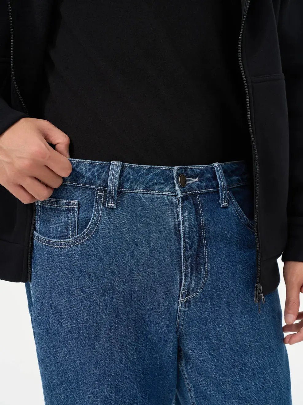 Quần Jeans Nam Gai Xanh Regular - Màu chàm 002 - 28