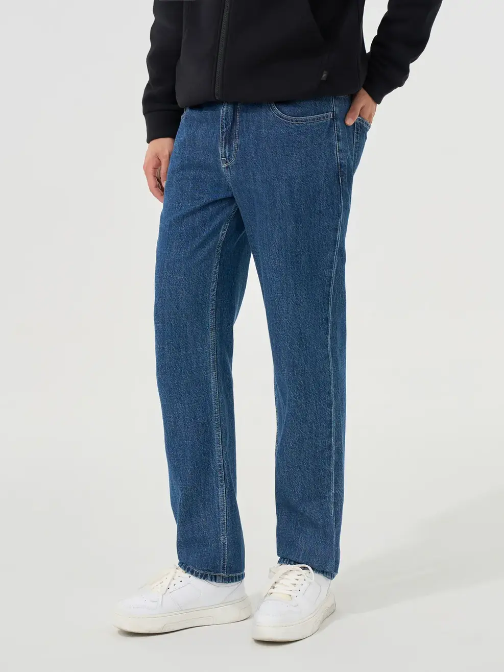 Quần Jeans Nam Gai Xanh Regular - Màu chàm 002 - 28