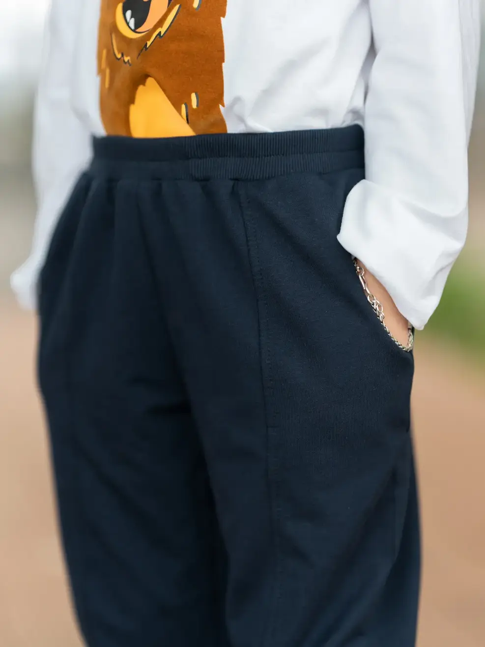 Quần nỉ trẻ em bổ thân - Navy - 2