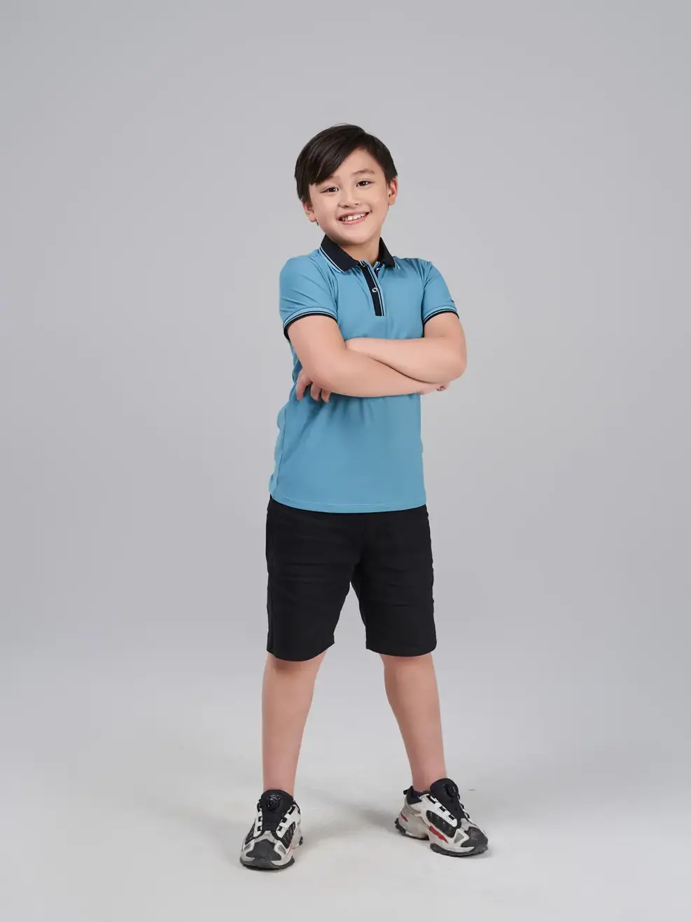 Áo Polo trẻ em Airycool nẹp bo - Xanh ngọc - 14