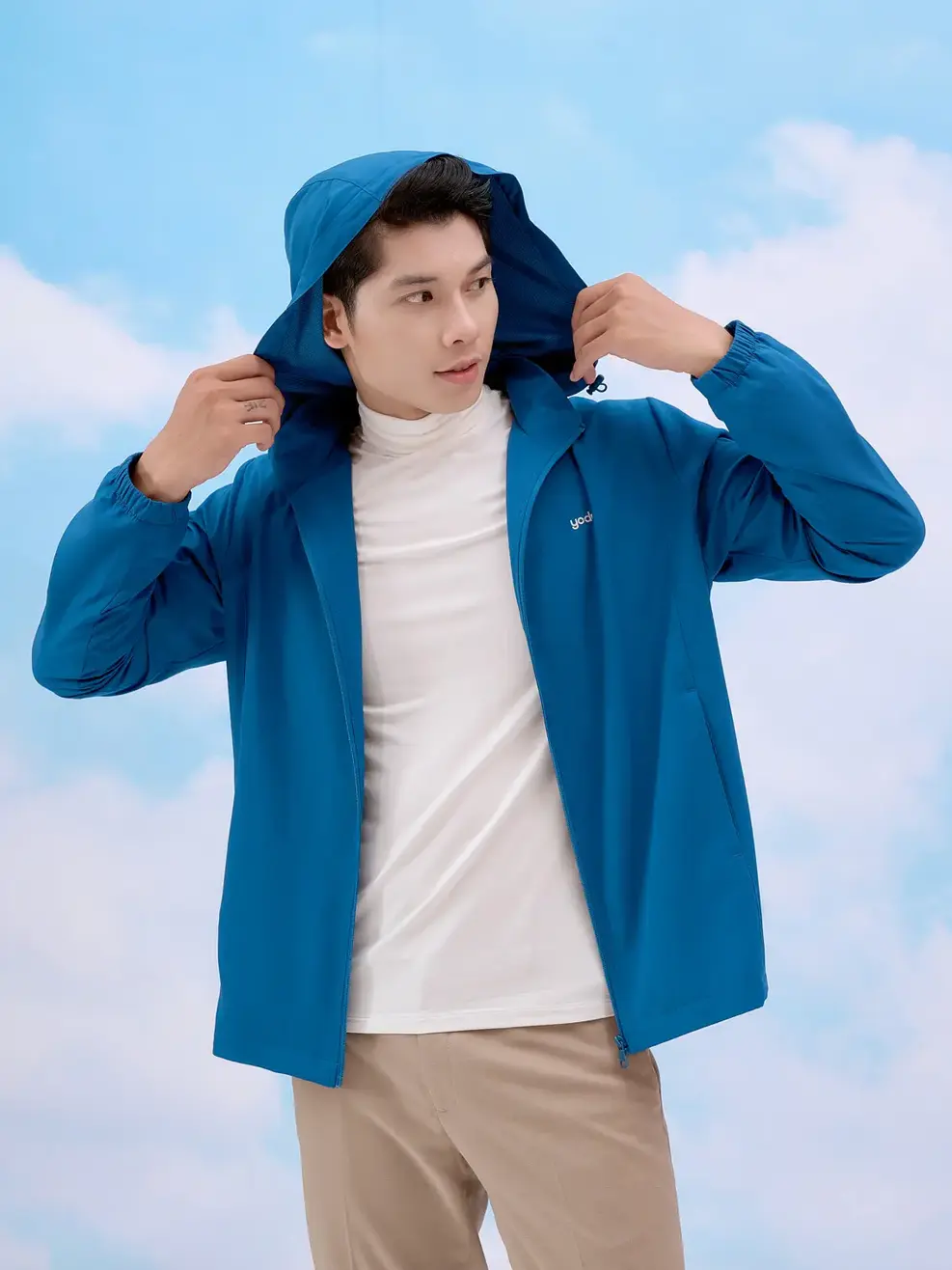 Áo khoác gió nam trượt nước thông minh - Xanh than - M