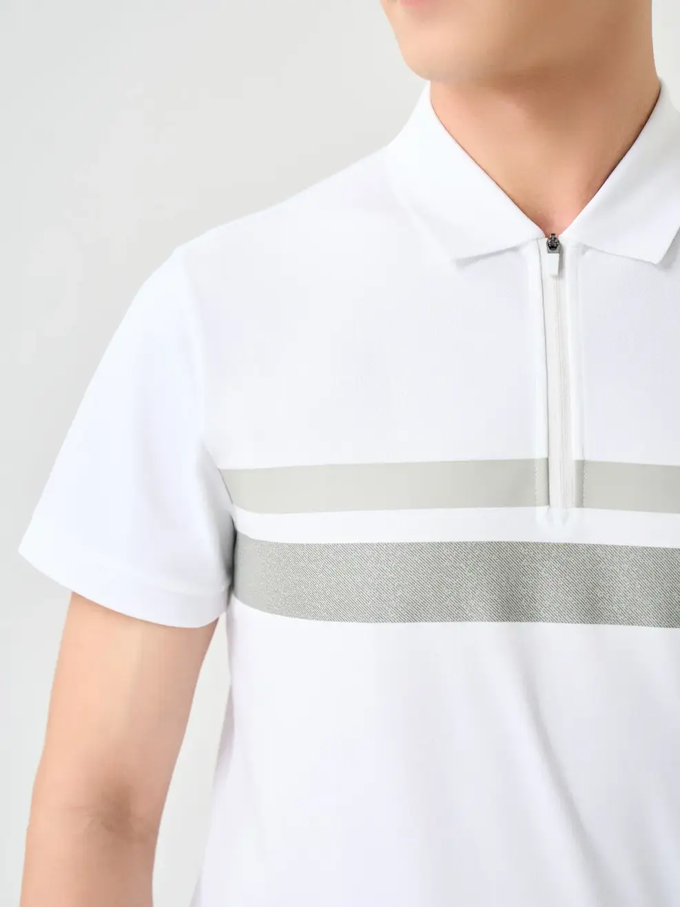 Áo Polo Nam Nẹp Khoá - Trắng kem - M