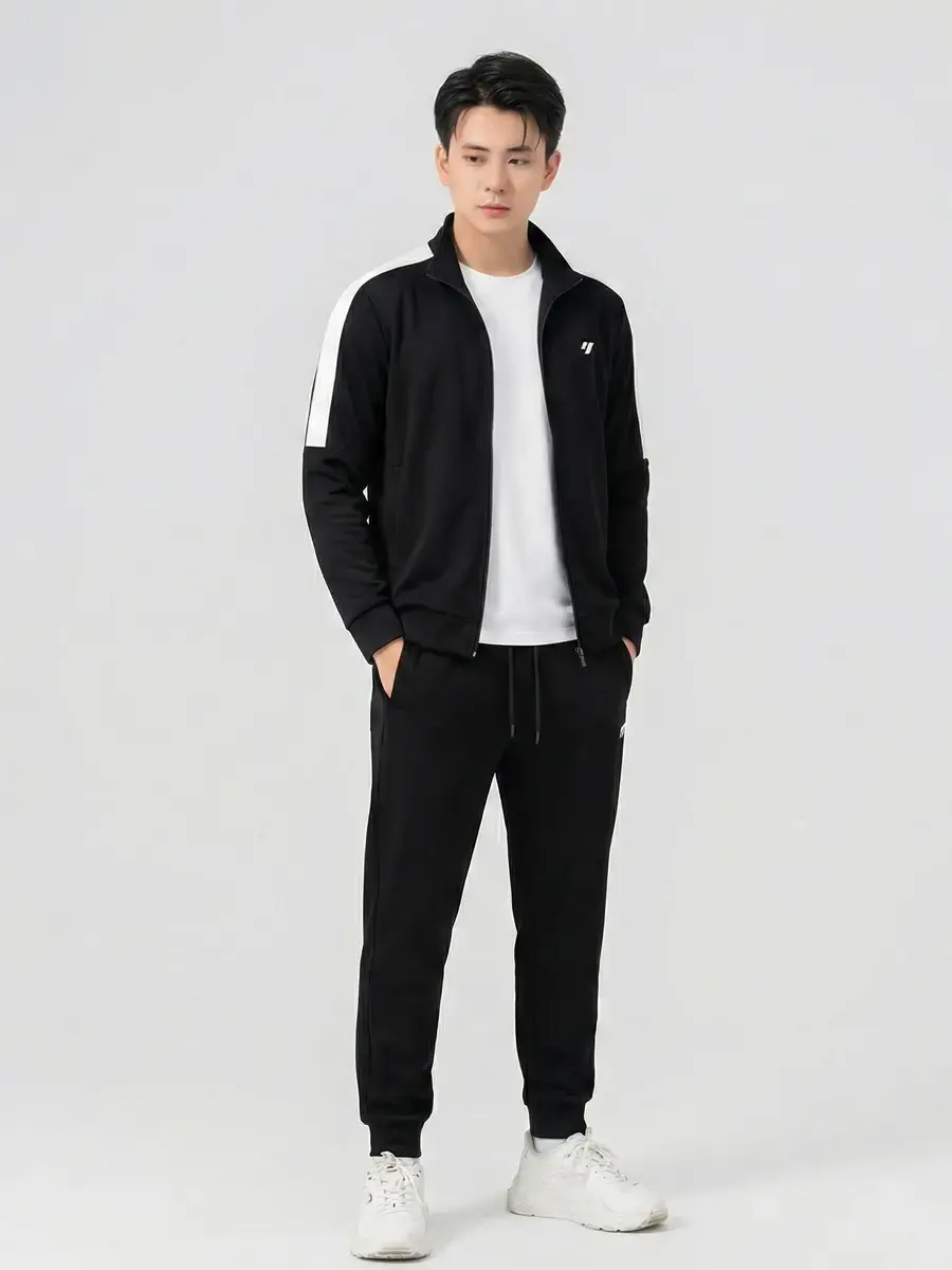 Bộ Đồ Nam Thể Thao Phối Tay - ĐEN 002 - M