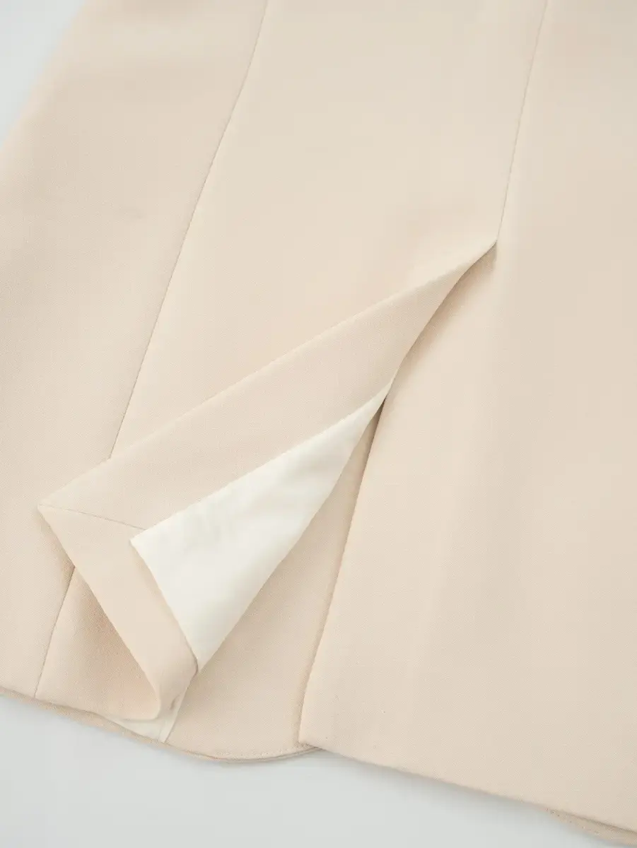 Vest Nữ Dáng Blazer Túi Cơi - Be - S