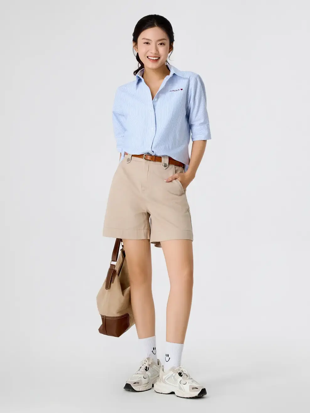 Áo Sơ-mi Stripes Short Sleeve - Kẻ xanh da trời 180 - S