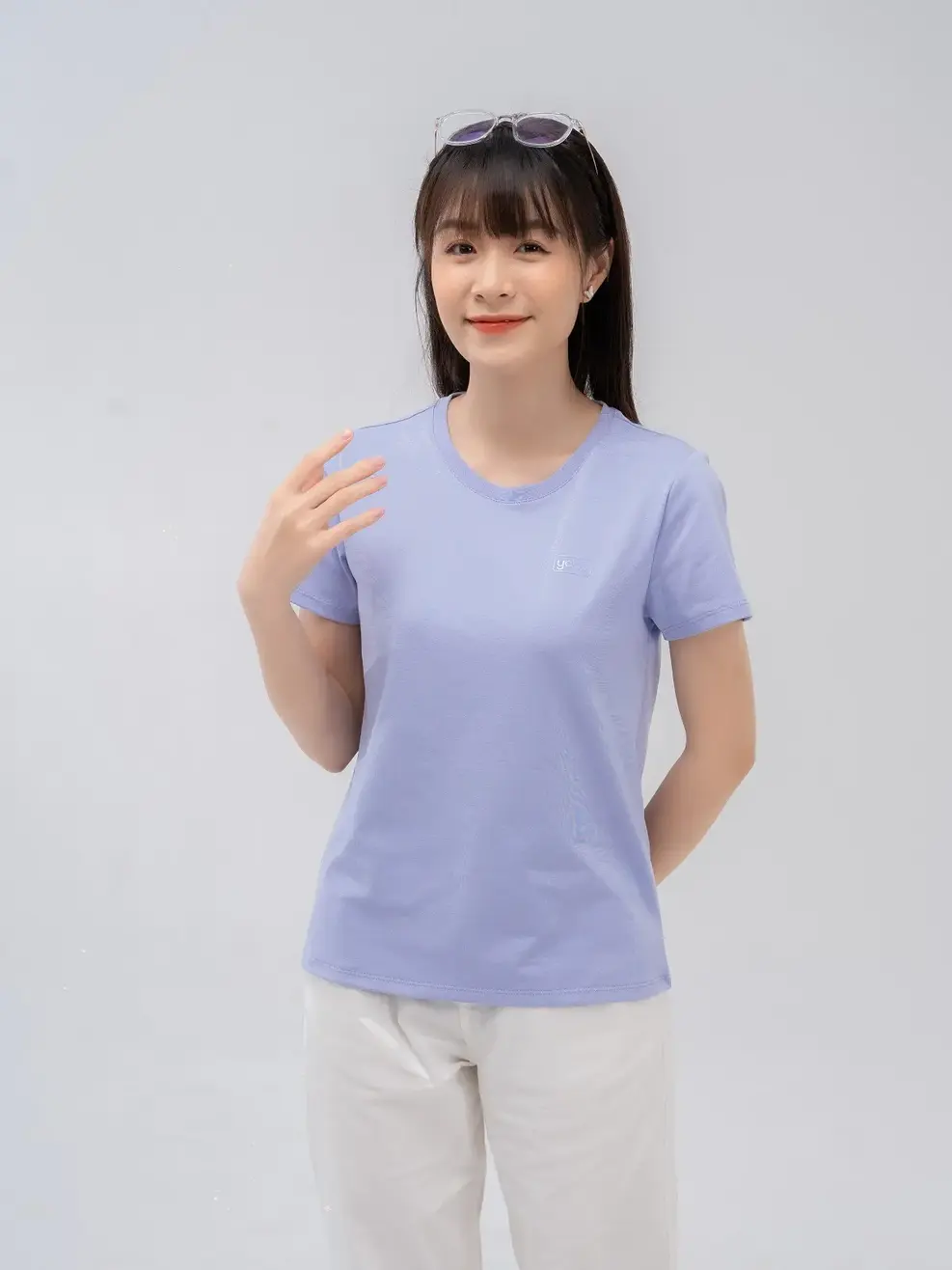 Áo thun nữ logo ngực - Tím - 2XL