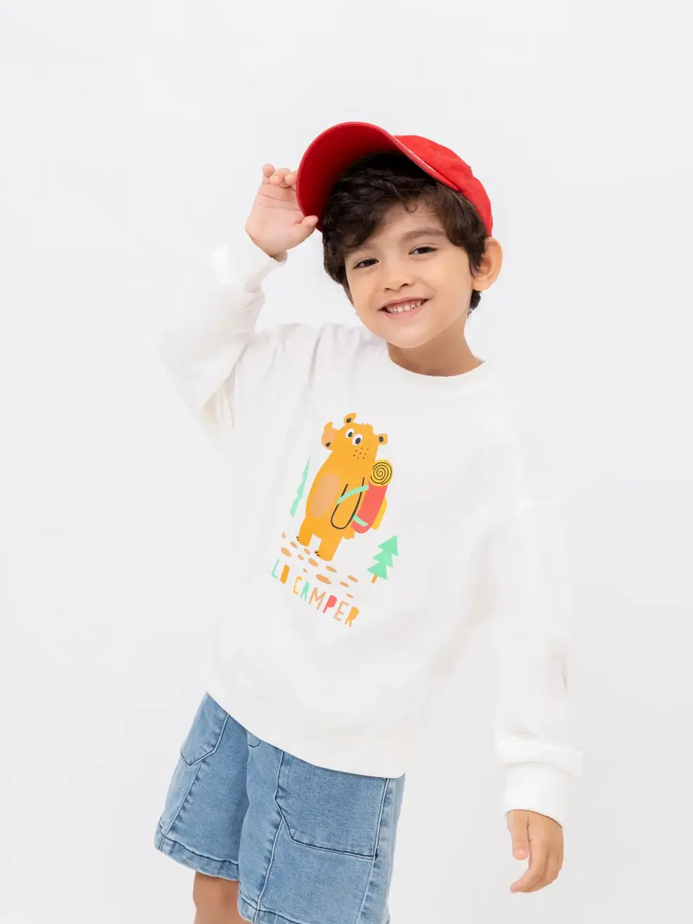 Áo nỉ kid hello camper - Trắng - 2