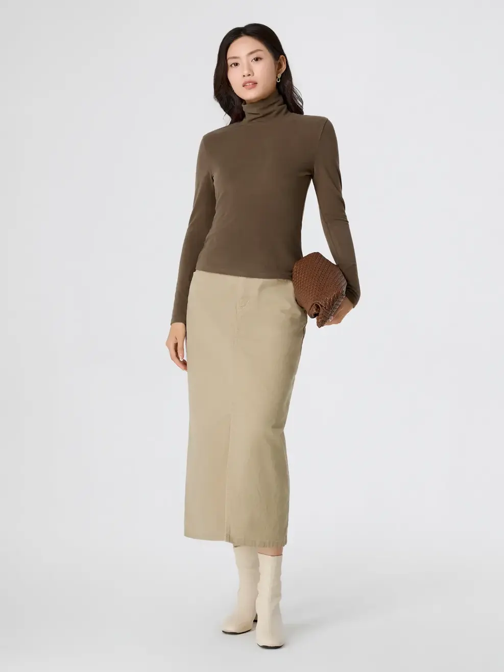 Áo Body Giữ Nhiệt Cổ Lọ - Nâu 123 - S