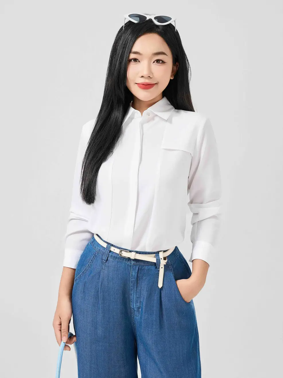 Áo Sơ Mi Tay Dài Nữ Thanh Lịch - Trắng - M