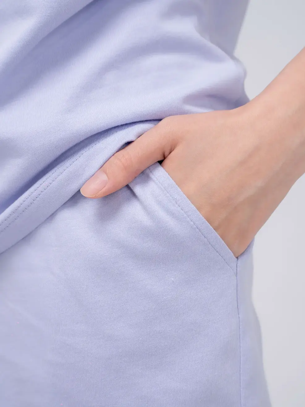 Bộ đồ nữ cổ thêu logo - Tím - M