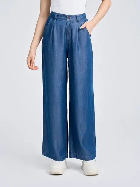Quần Jeans Giấy Tencel Suông 1 Ly