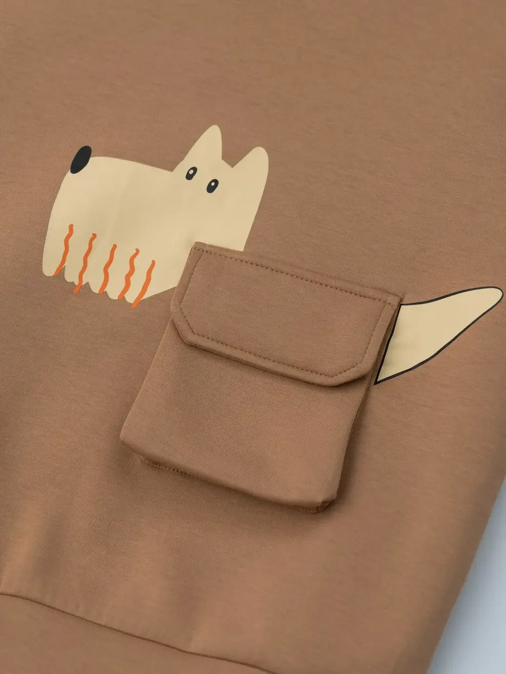 Áo Thu Đông Trẻ Em Túi Chú Cún - Nâu - 2-3