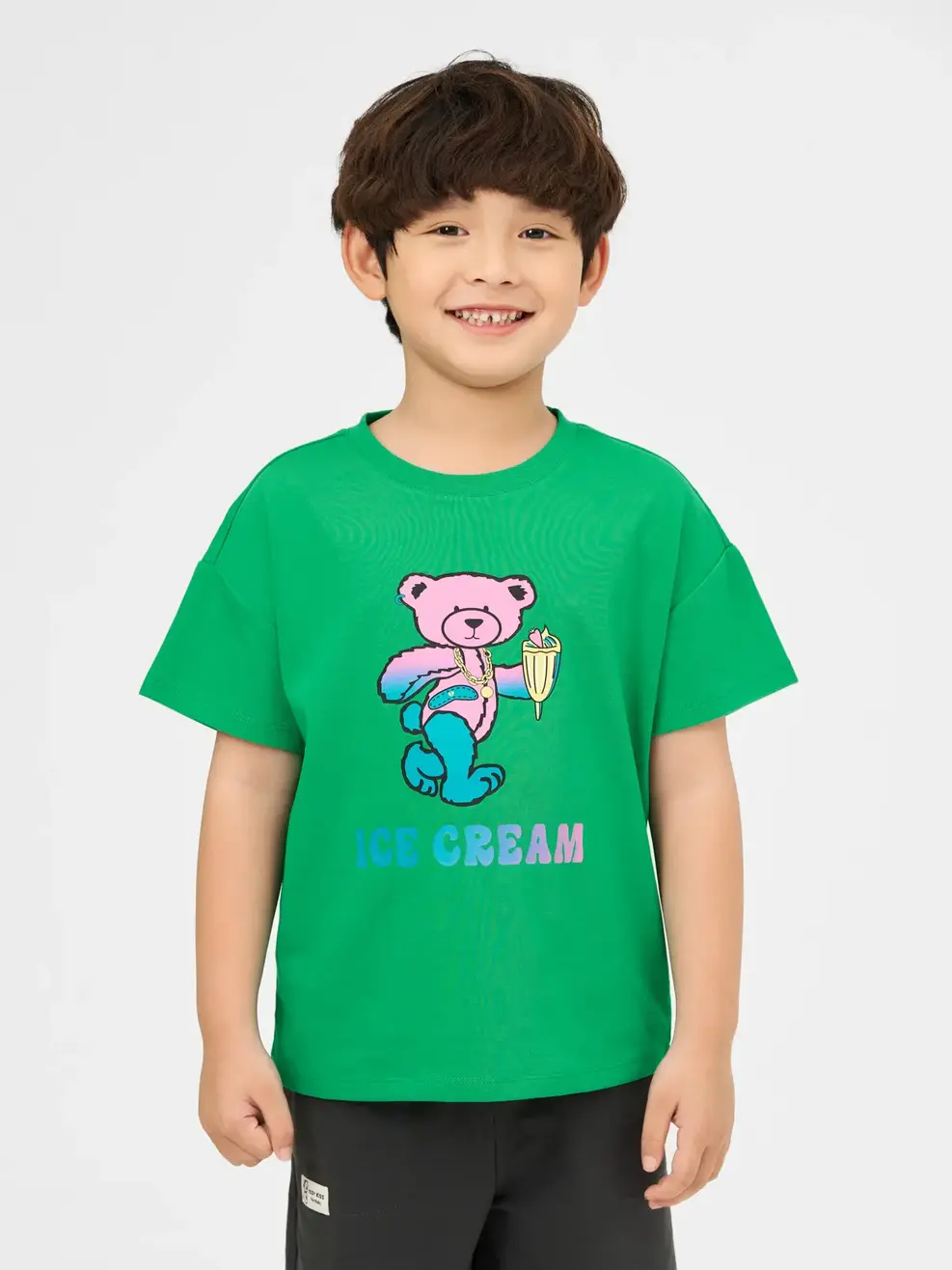 T-shirt Kid In Gấu Bột Ngô - Xanh Lá - 2