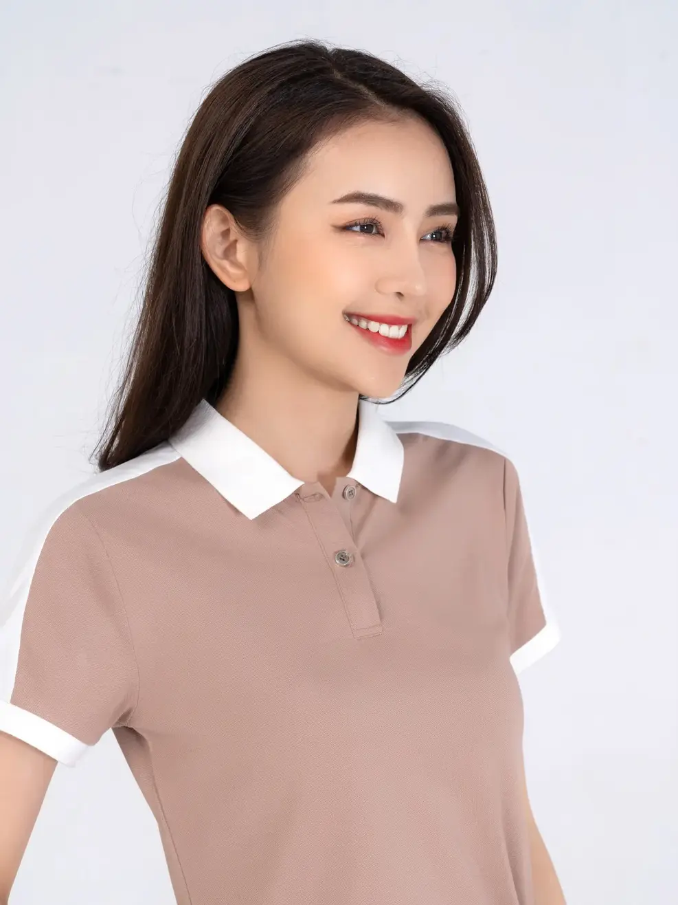 Polo nữ phối vai - Cafe 2 - L