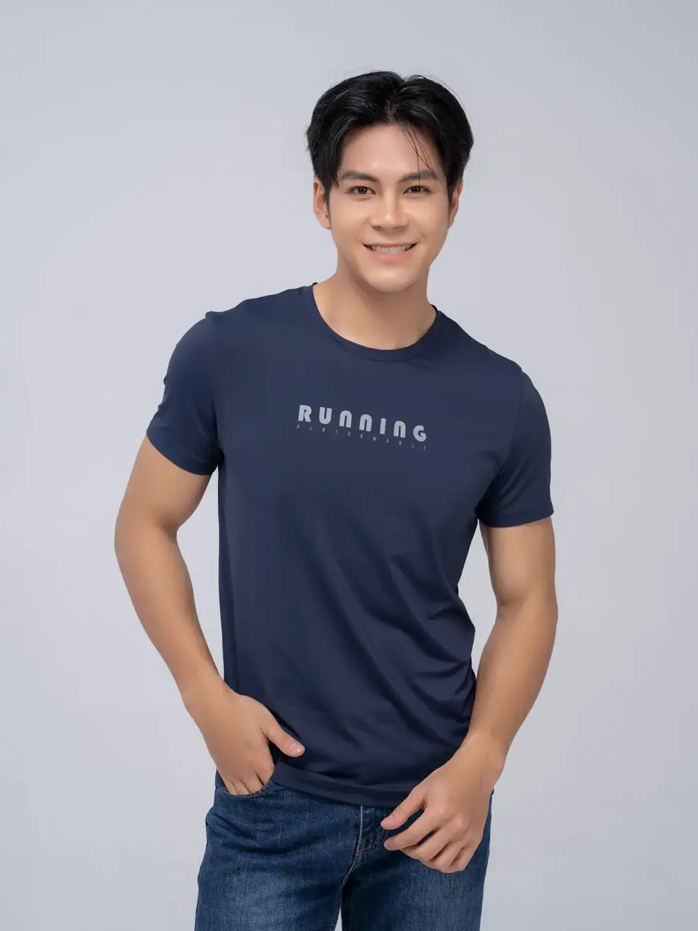 T-shirt thể thao nam running 2 - Tím than - XL