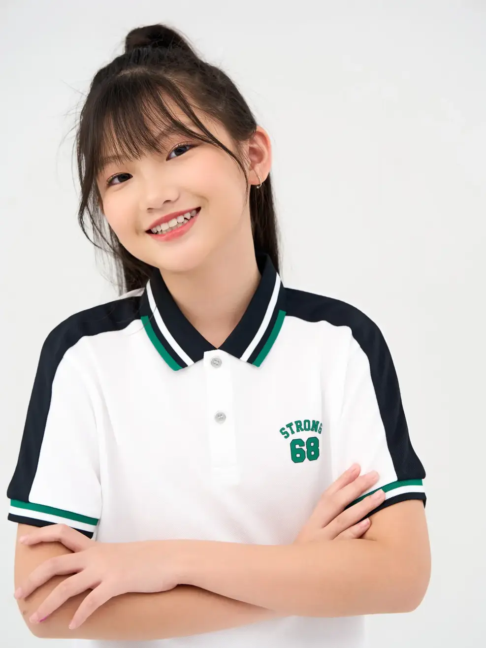 Polo Trẻ Em Cafe Phối Tay - Trắng phối đen - 8