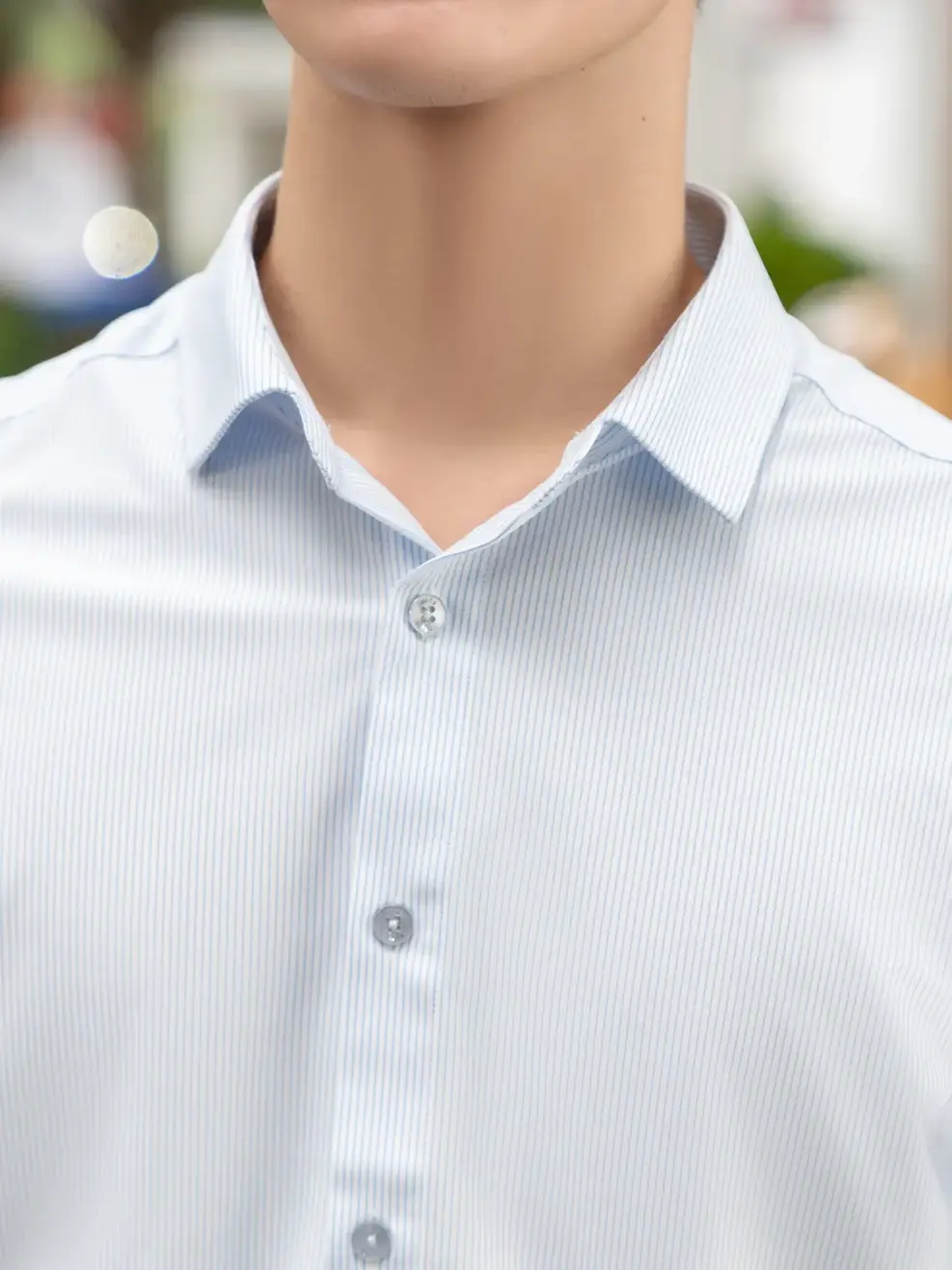 Sơ Mi Dài Tay Nam - Kẻ Xanh - M