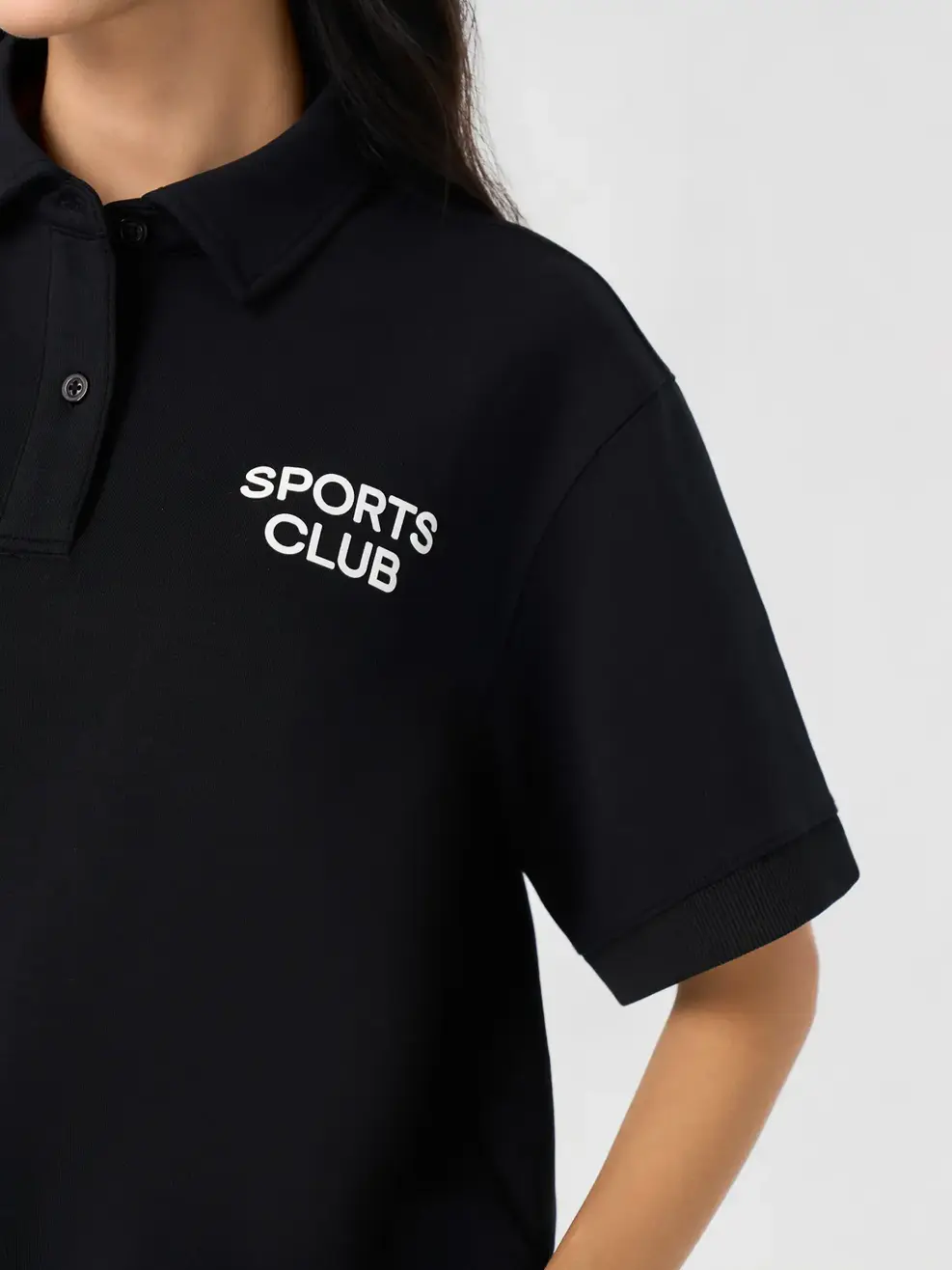 Bộ Đồ Nữ Áo Polo Quần Shorts Sport Club - Đen 001 - S