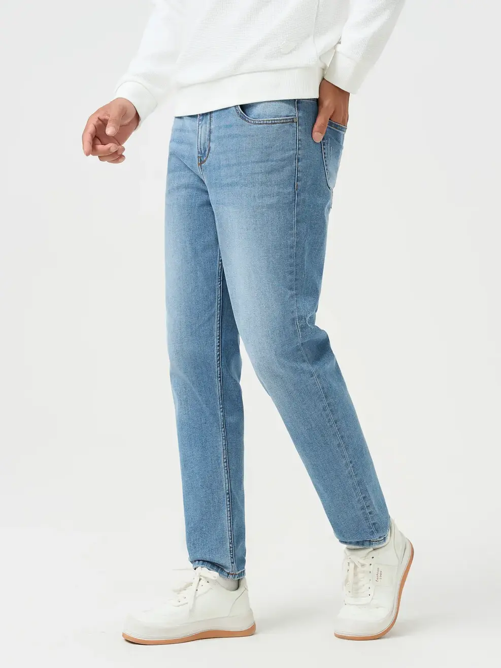 Quần Jeans Nam Baggy Mài Xước - Màu chàm 002 - 28