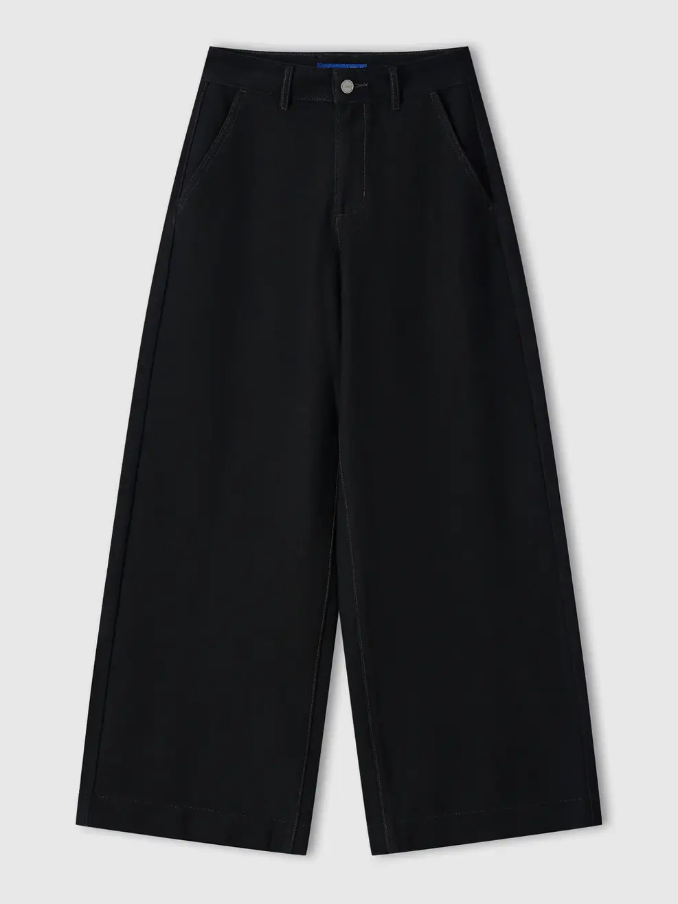 Quần Jeans Nữ Wide Leg Soft Knit Denim Siêu Co Giãn - Đen 073 - 26