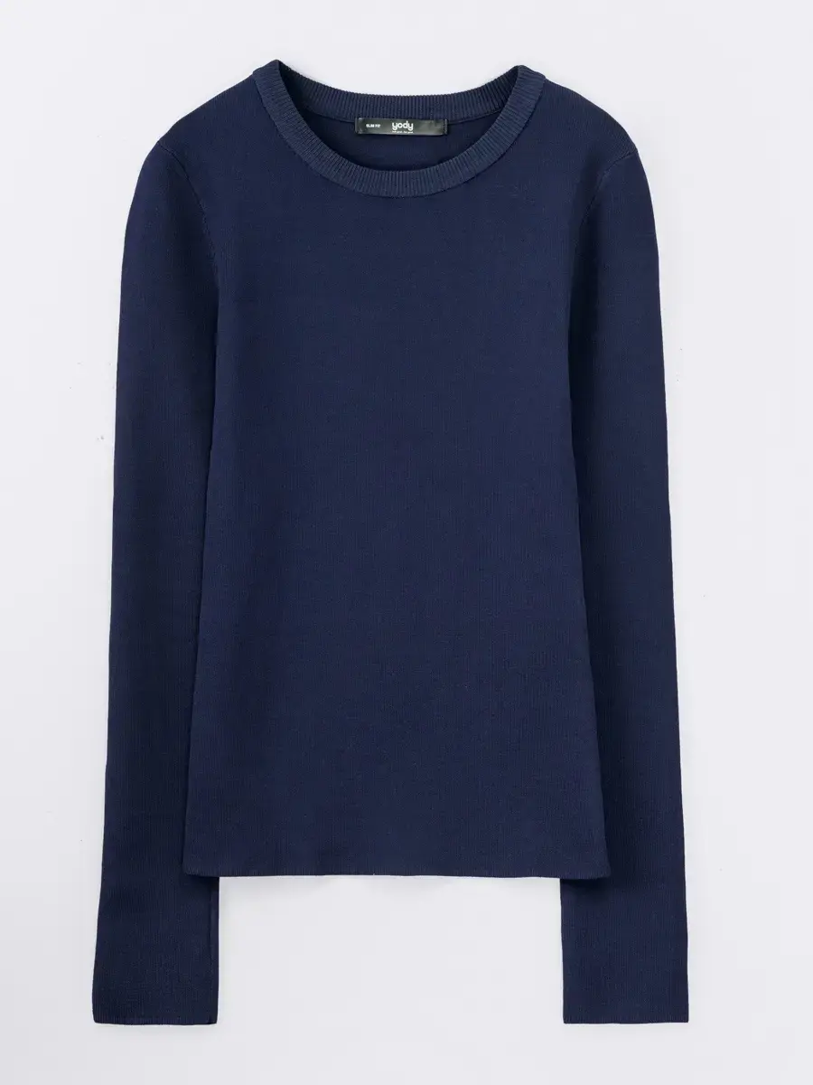 Áo Len Nữ Cổ Tròn Cơ Bản - Tím than - S