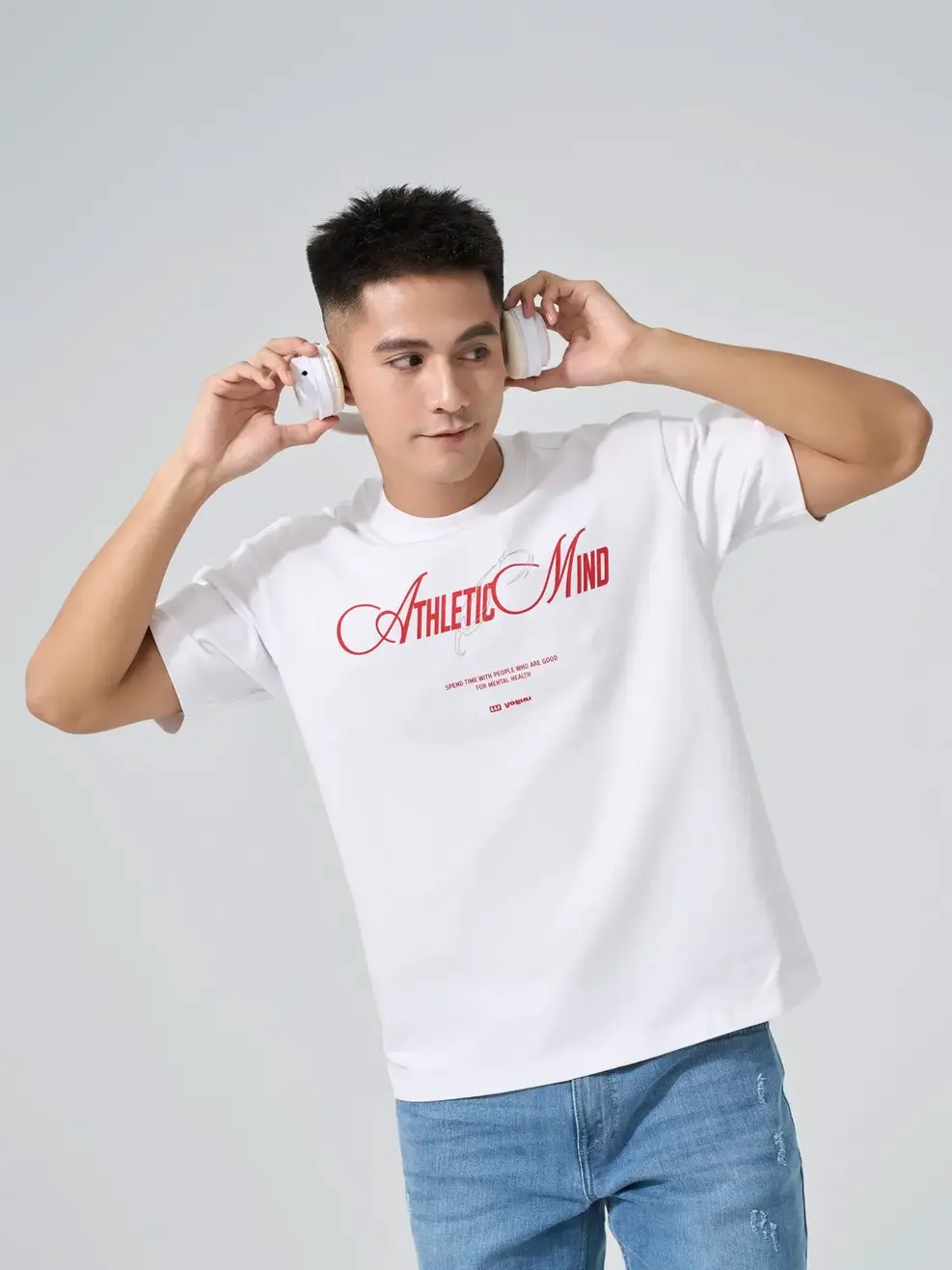 T-shirt Oversize Athletic Mind - Trắng - 0