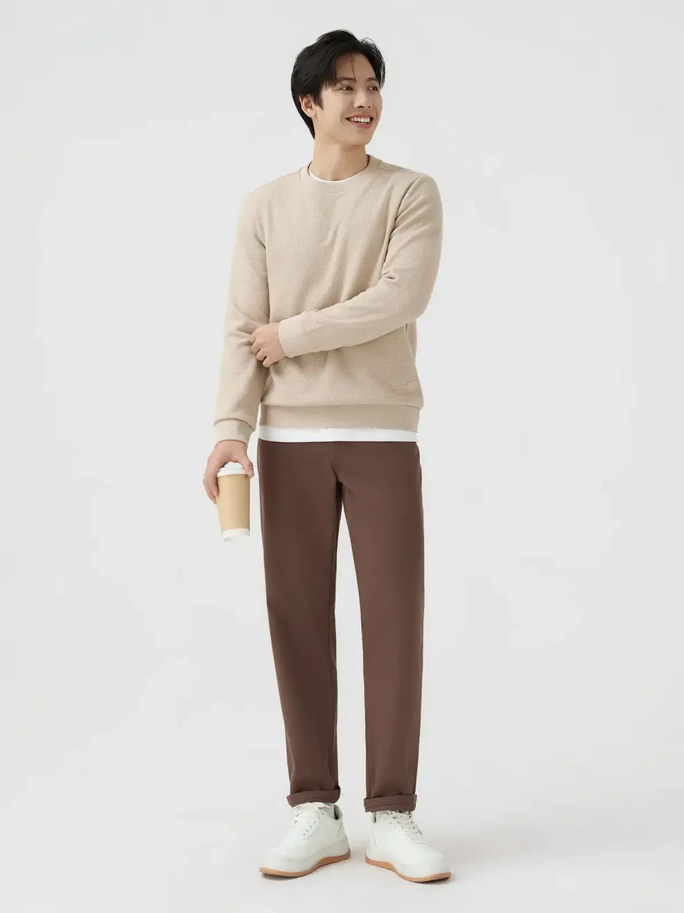 Áo Nỉ Nam Vải Hiệu Ứng - Be 125 - M