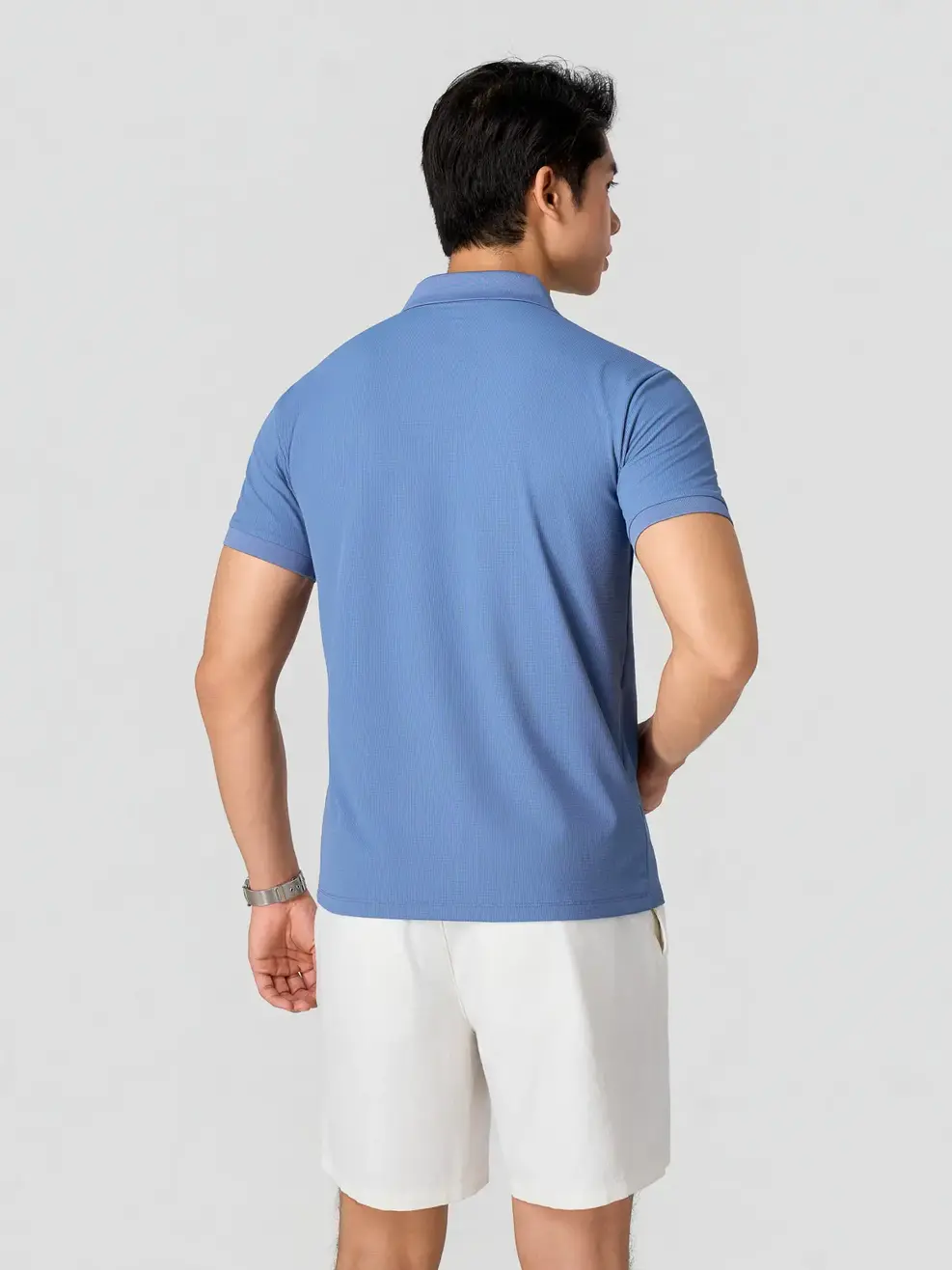 Áo Polo Nam Slim Có Khóa Kéo - Màu xanh da trời 113 - M