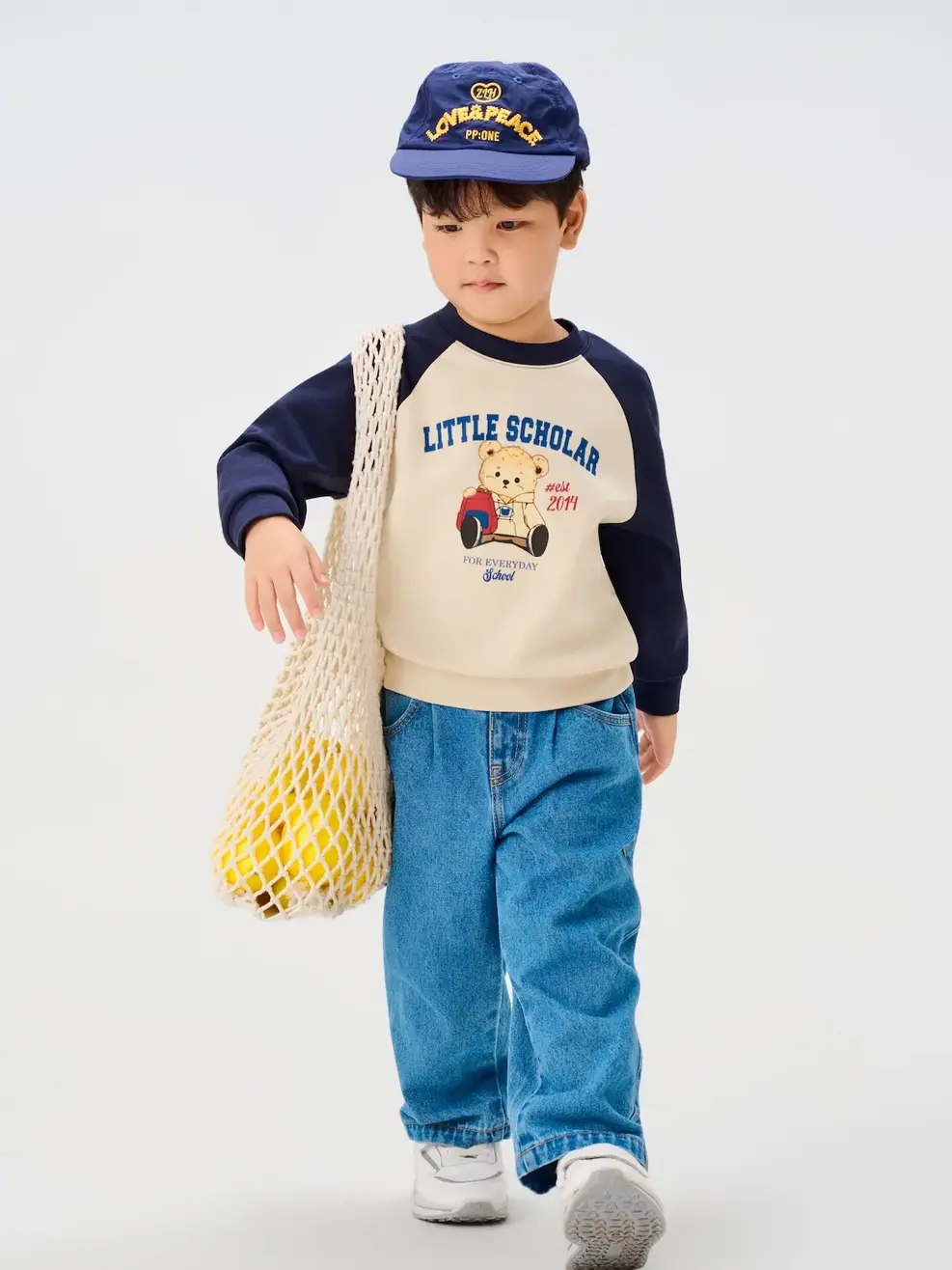 Quần Jeans Kids Form Barrel Cơ Bản - Màu chàm 001 - 110